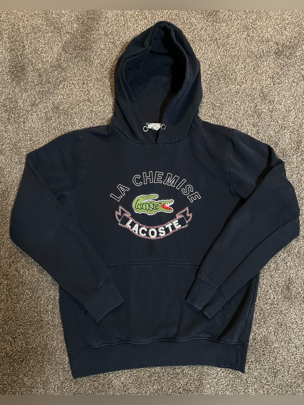 Lacoste Navy Hoodie With Embroidery